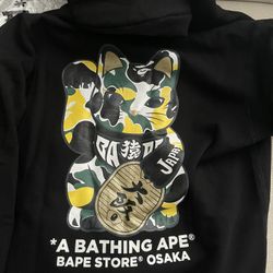 A Bathing Ape Bape Full Zip Hoodie Hoody Sz M Osaka Japan Exclusive Supreme Jordan Nike Dunk 