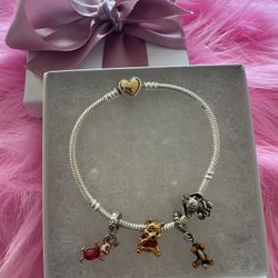 Winnie The Pooh Pandora Bracelet With 4 charms 