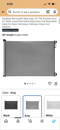 Retractable baby gate 33” tall