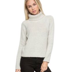 Brandy Melville Cassia wool blend light gray turtleneck ribbed sweaters, one size