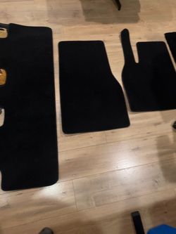 Tesla Model Y Black Carpet Car Floor Mats Set.