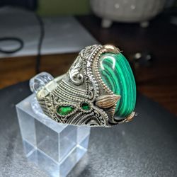 Malachite Stone 925 Silver Ring