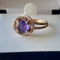Le Vian Tanzanite 1.2cts, 3/8cts Diamond, 14K Strawberry Gold