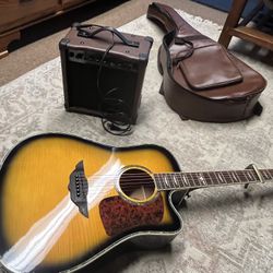 Keith Urban 2013 Pheonix Acoustic Electric Guitar Butterscotch Blonde with case and amplifier- 2013