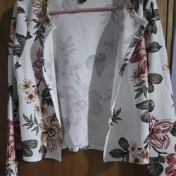 Class Floral Print Open Cardigan Jacket