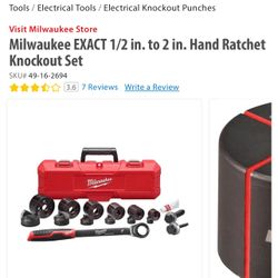 Milwaukee Hand Ratcheting Knockout Set 1/2”-2”