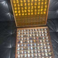 160 Thimbles - variety, vintage, in real wood cases! Private collection!