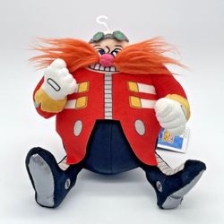Kidrobot Sonic The Hedgehog RARE Fuzzy Mustache Dr. Eggman Phunny Plush 8” w/Tag