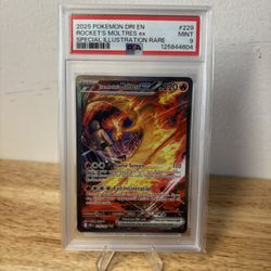 PSA 9 Team Rocket's Moltres ex 229/182 Pokemon Card English SIR Destined Rivals 