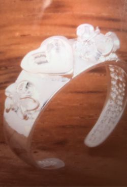 6mm plumeria and heart toe ring