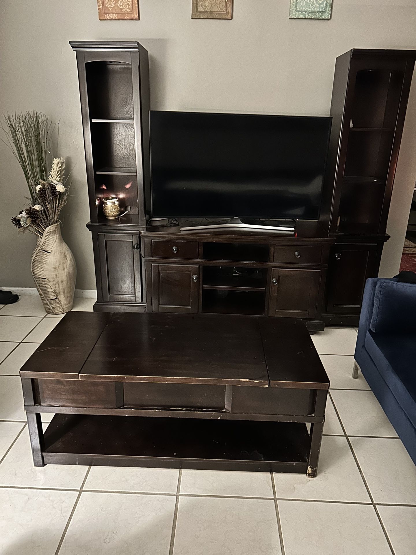 Entertainment Center And Table Set