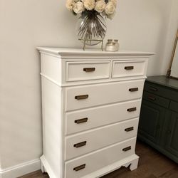 White Solid Wood Dresser 