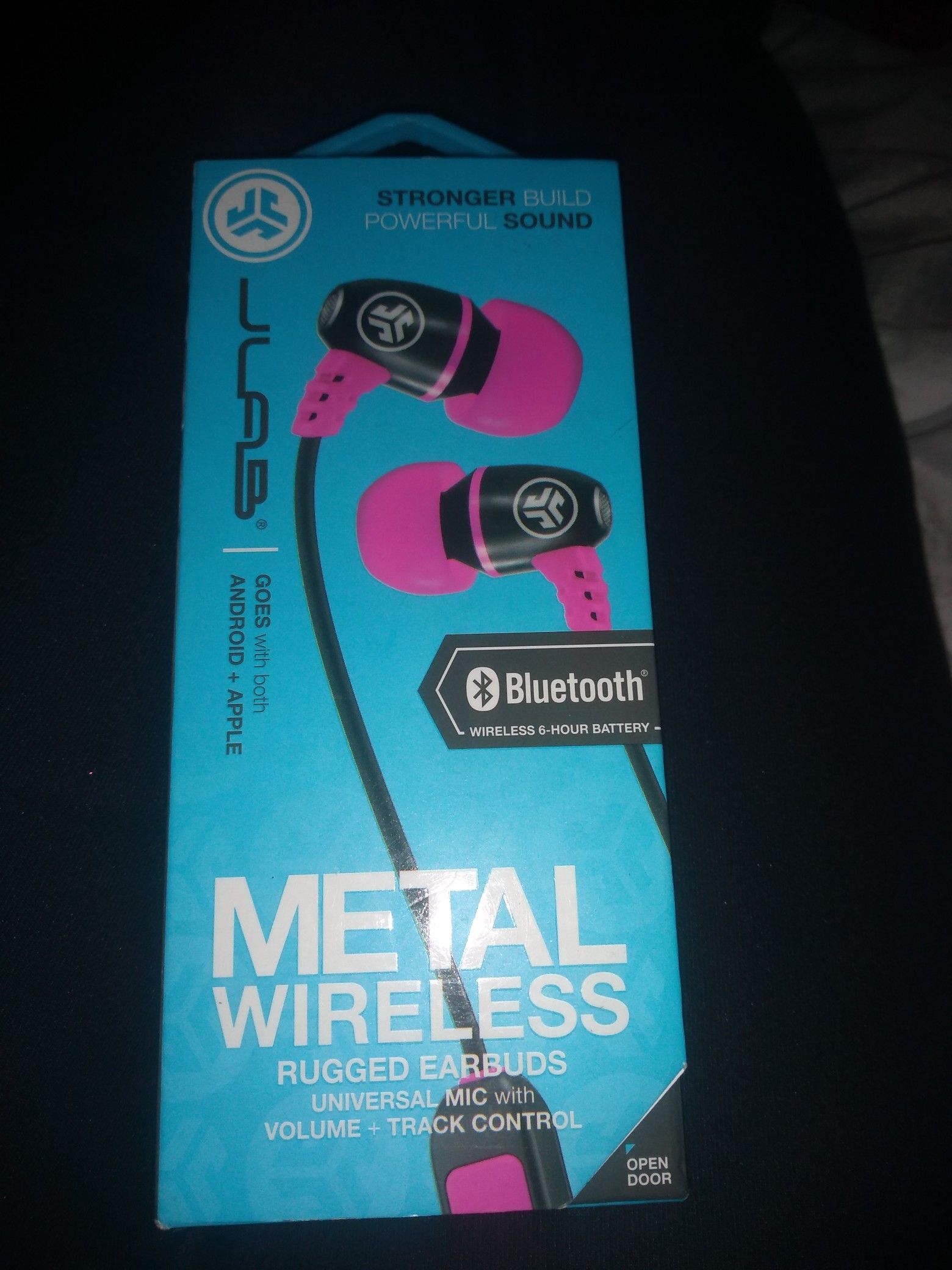 JLab Audio Metal Bluetooth Wireless Rugged Earbuds - Black / Pink