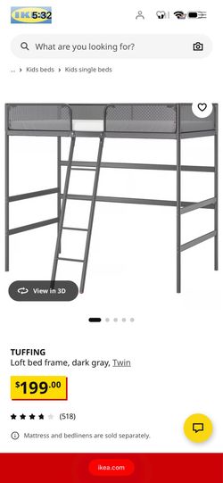 Loft bed frame