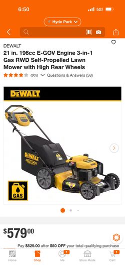 21 in. 196cc E-GOV Engine 3-in-1 Gas RWD Self-Propelled Lawn Mower with High Rear Wheels