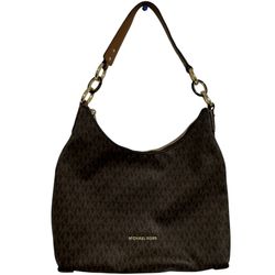 Michael Kors MK Isabella Convertible Shoulder Bag Purse Signature Brown Logo