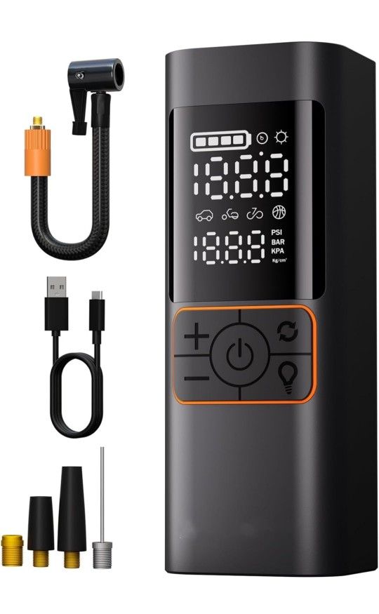 Tire Inflator Portable Air Compressor, 180PSI & 20000mAh Portable Air Pump with Pressure Gauge, 4X Faster Inflation Cordless Tire Pump with LCD Screen
