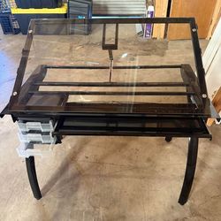 Glass drafting table