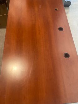 Cherry Wood Office Desk with Cable Grommets