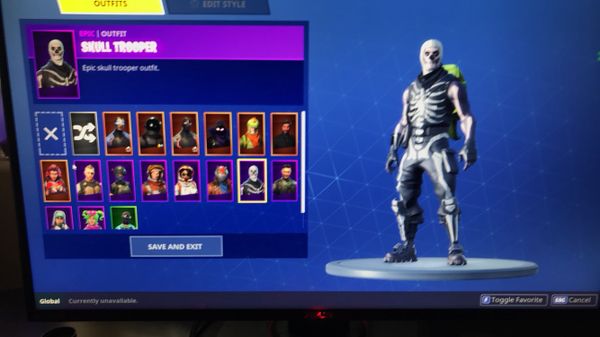 fortnite account skull trooper and scythe pickaxe - fortnite account with scythe pickaxe