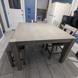 Kitching/Dining Table Summit Gray With Bench