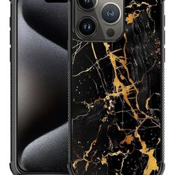iPhone 16 Pro Max Case,Black Gold Marble 1 for Men Woman,Anti-Scratch Soft TPU Shockproof Unique Protective Cover Pattern Design