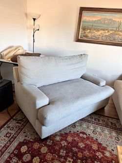 Harper oversized down love seat. Living spaces