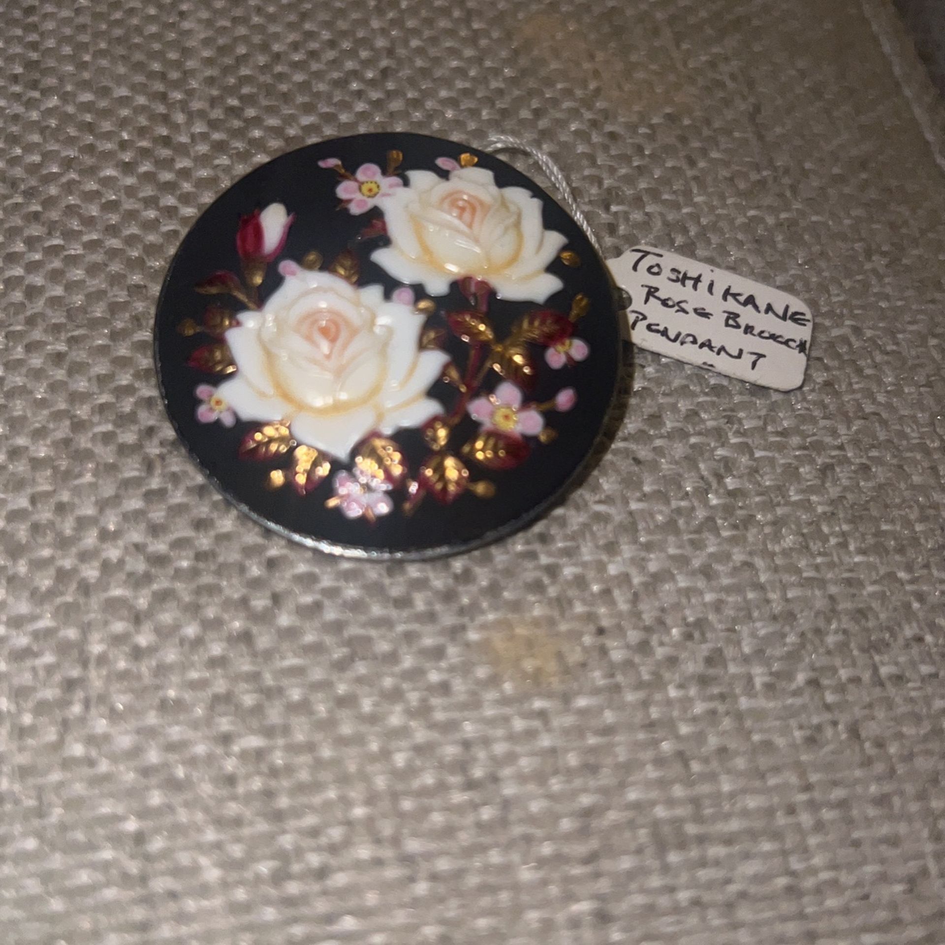 TOSHIKANE Pink Rose Brooch/Pendant