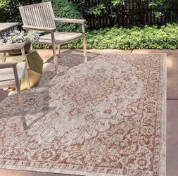 Rozetta Boho Medallion Textured Weave Indoor Outdoor Area Rug 