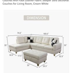 Brand New-Unopened Sectional Nicbex Couch 