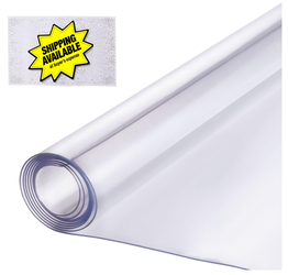 Plastic Table Cover, 54 x 54 Inch 1.5 mm Thick Clear Square