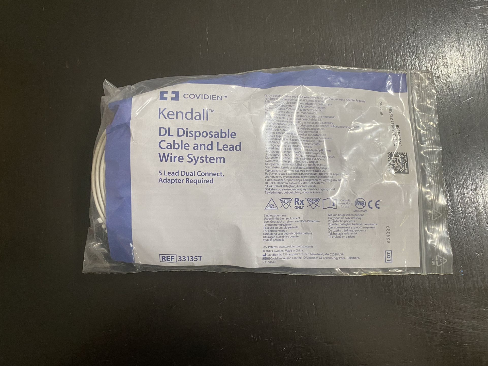 Covidien Kendall DL Disposable Cable & Lead Wire System REF 33135T