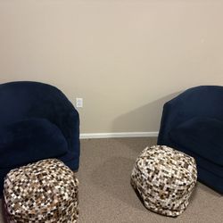 Swivel Chairs And Foot Rest 