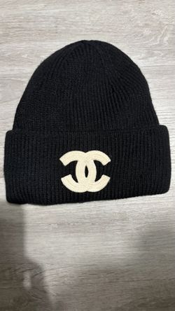 Chanel White CC Logo Beanie