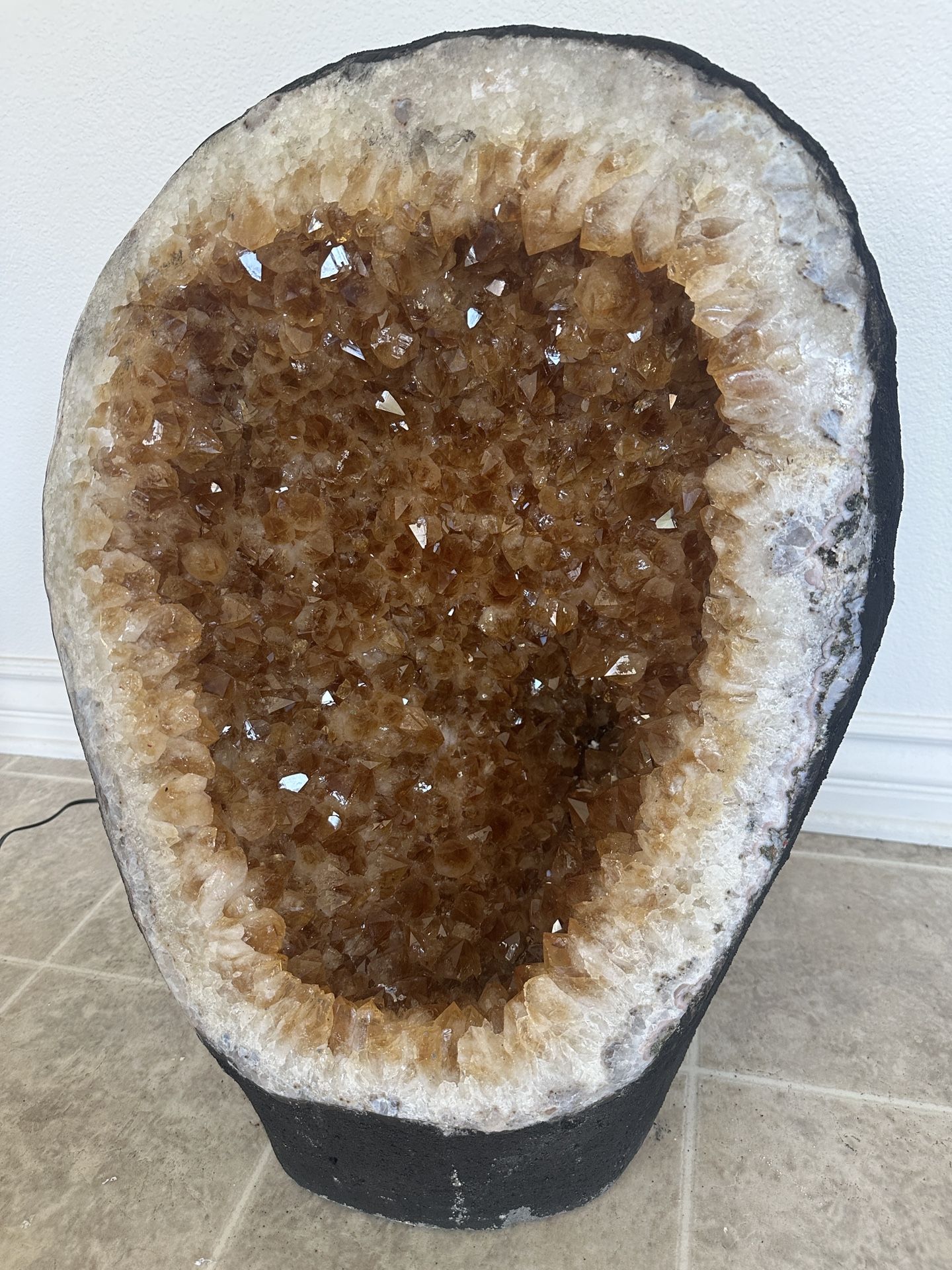 Large Citrine Crystal Geode Cathedral