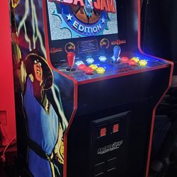 Custom Mortal Kombat Arcade 1up With 12,000 Games And Stool