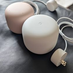 Google Nest WiFi Router + Point (with cords) – Works great, minor scuffs