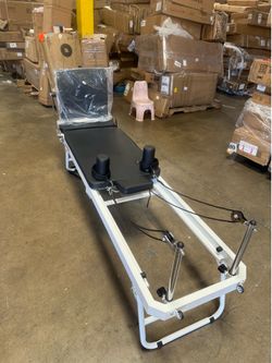 Syedee Foldable Pilates Reformer Machine, Balanced Body Exercise Equipmyent for Home Gym, with Jump Board, Pilates Box Ring, 220lbs Resistance