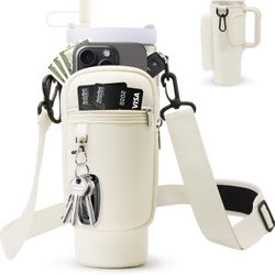 2x10 Bolsa para botella de agua para vaso Stanley de 40 onzas con bolsillo para teléfono,