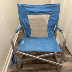 GCI Outdoor Beach Rocker Low Profile Foldable Rocking Chair, Saybrook Blue