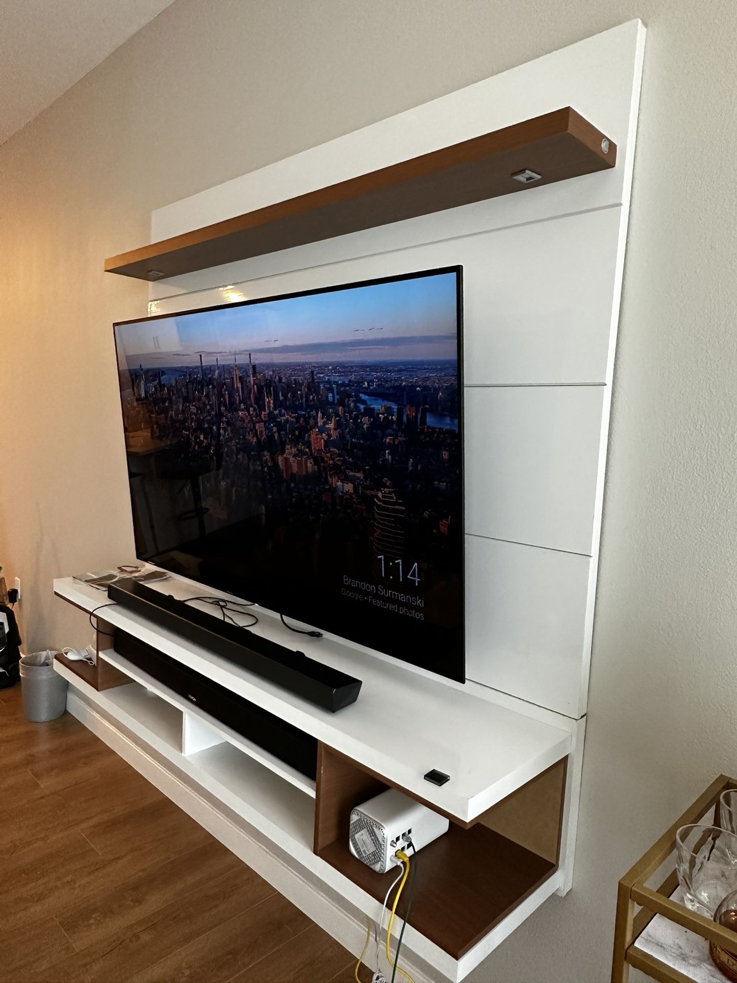 Floating Entertainment Center/TV Stand With Led Lights