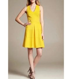 Brand New Banana Republic Yellow Fit & Flare Dress - Size 8P