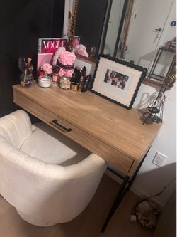 Beige vanity desk