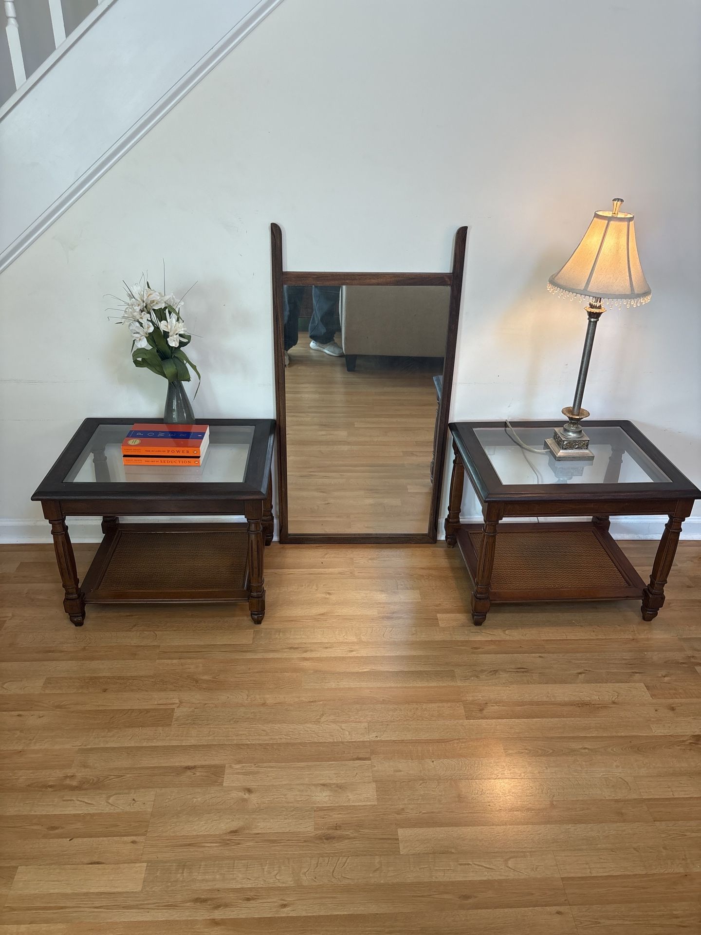 Vintage End Tables + Mirror Set 