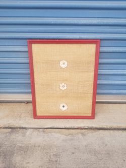 Framed 3 Burlap Pocket Wall Organizer