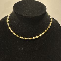 Dubai Gold-Filled NEW 15” Twisted Herringbone Chain necklace