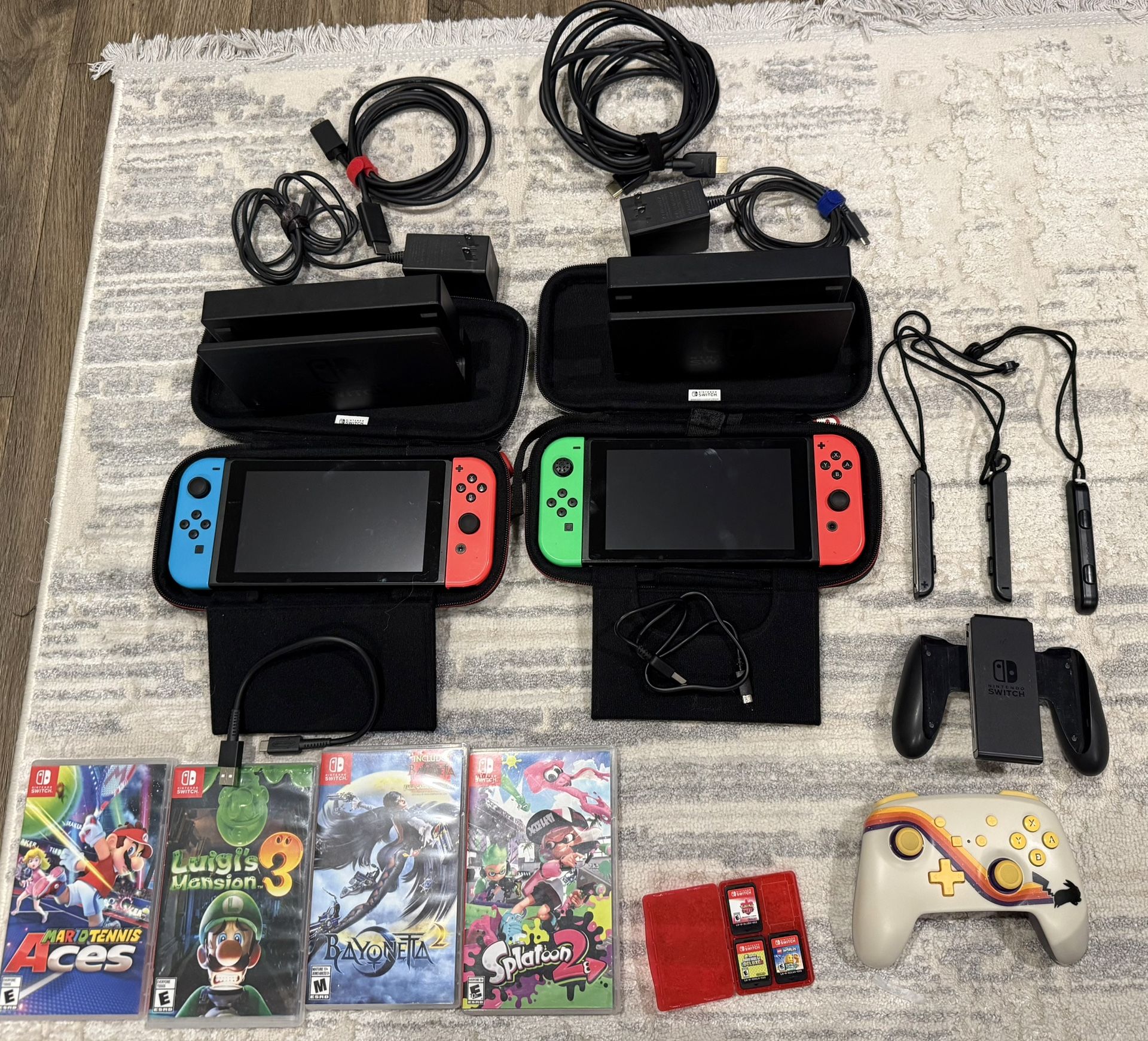 2 Nintendo Switches With Accessories 