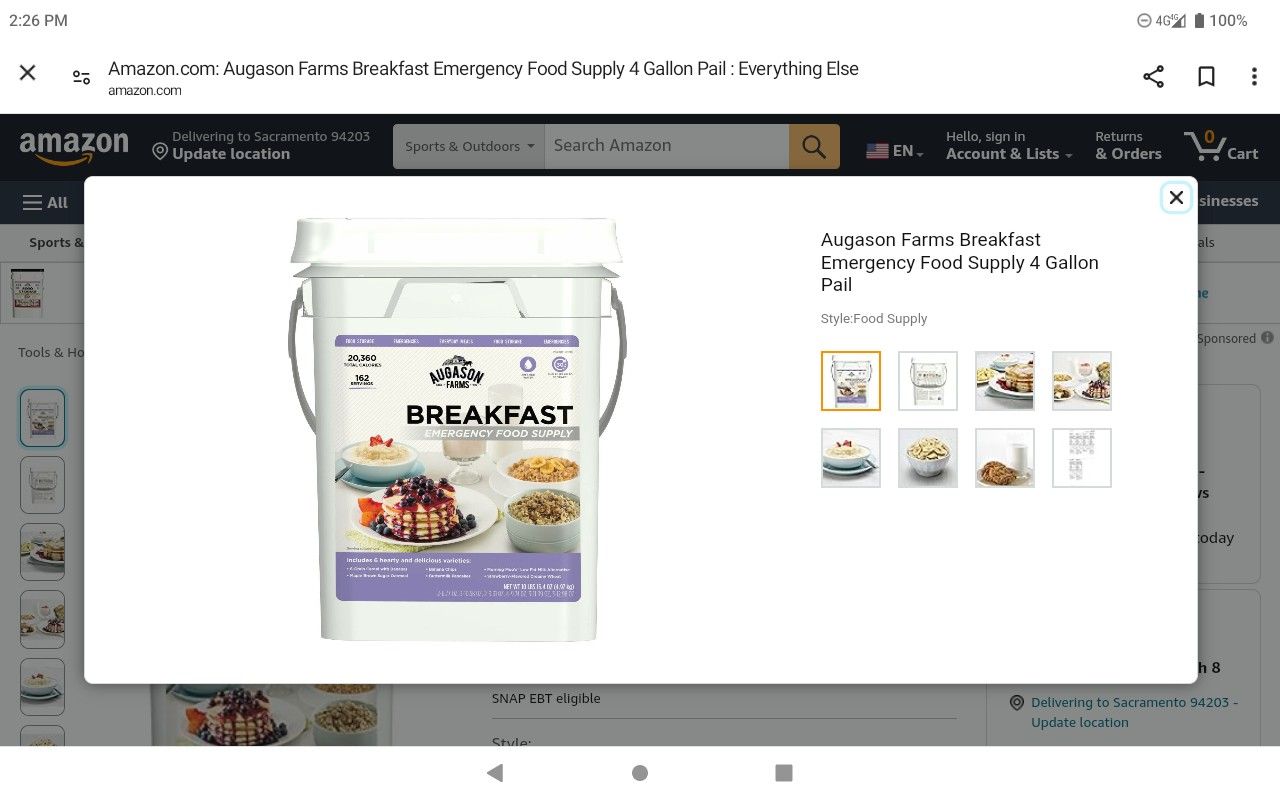 4 Patriots 3 Month Food Supply And Augason Farms Lunch and Dinner and