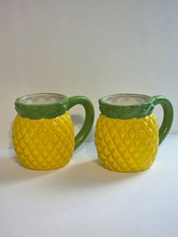 Pineapple Ceramic Coffee Mugs (Set of 2) 🍍✨