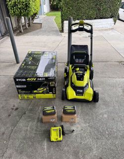 RYOBI 40V HP Brushless 21 in. Cordless Battery Walk Behind Self-Propelled Lawn Mower with (2) 6.0 Ah Batteries and Charger